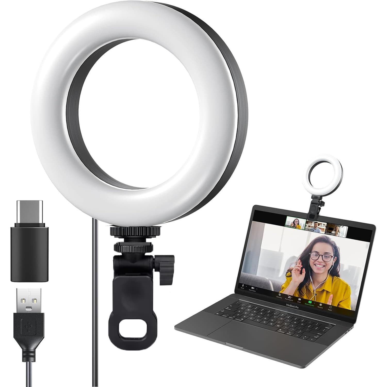 In Stock Mini 6-Inch Ring Light for Computer Video Conferencing Selfie Light Computer Live Streaming Soft Light Video Light