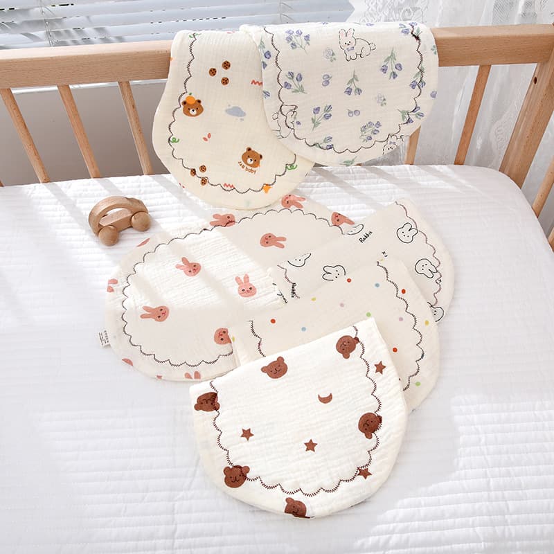 Newborn Baby Cloud Pillow Cotton Gauze Padded Flat Pillow Anti-Spit Up Pillow Pad Sweat-Absorbing Low Pillow