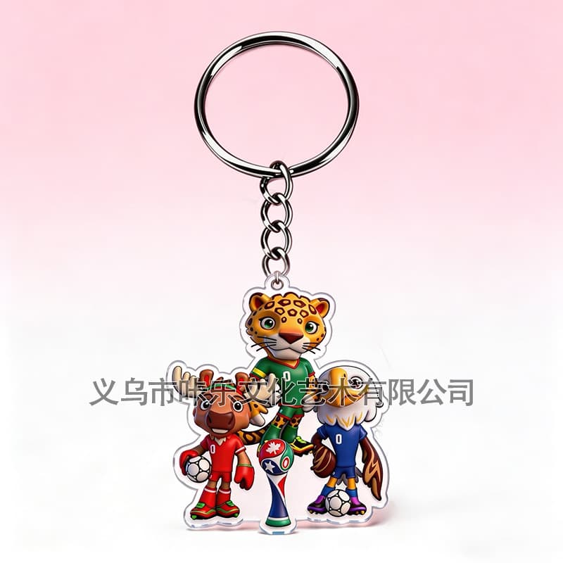 New cross-border 2026 World Cup themed decorative acrylic keychain, fan souvenir, jewelry, and gift.