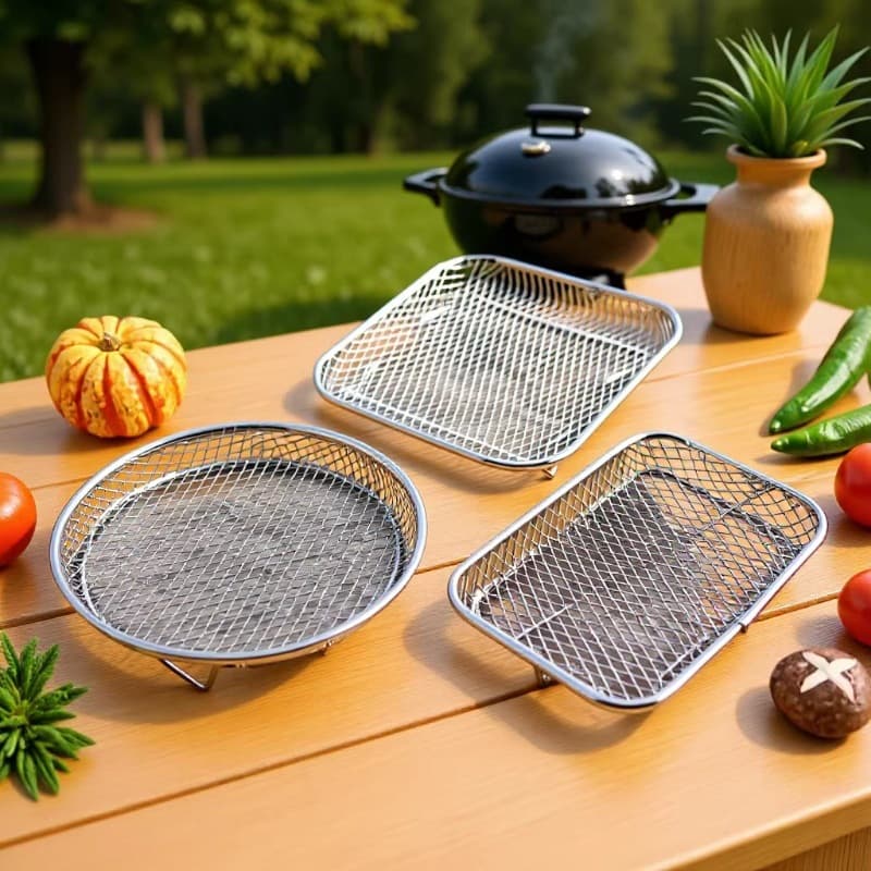 Stainless Steel Stackable Air Fryer Accessory Set, Universal for Home Use