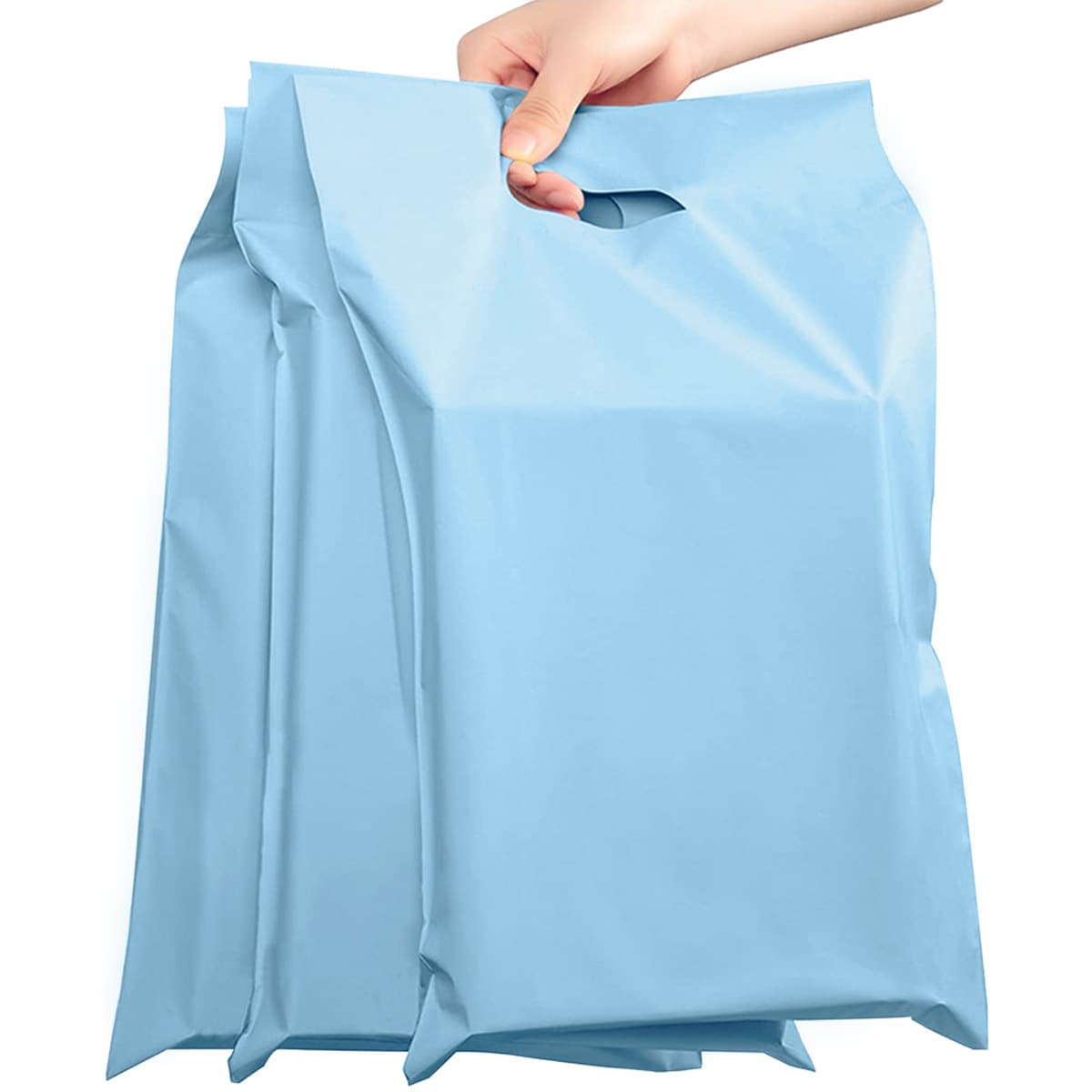 Eco-Friendly Virgin Material Biodegradable Handle Courier Bag Solid Color Premium Matte Printing Logistics Packaging Bag Tamper-Evident Bag Custom