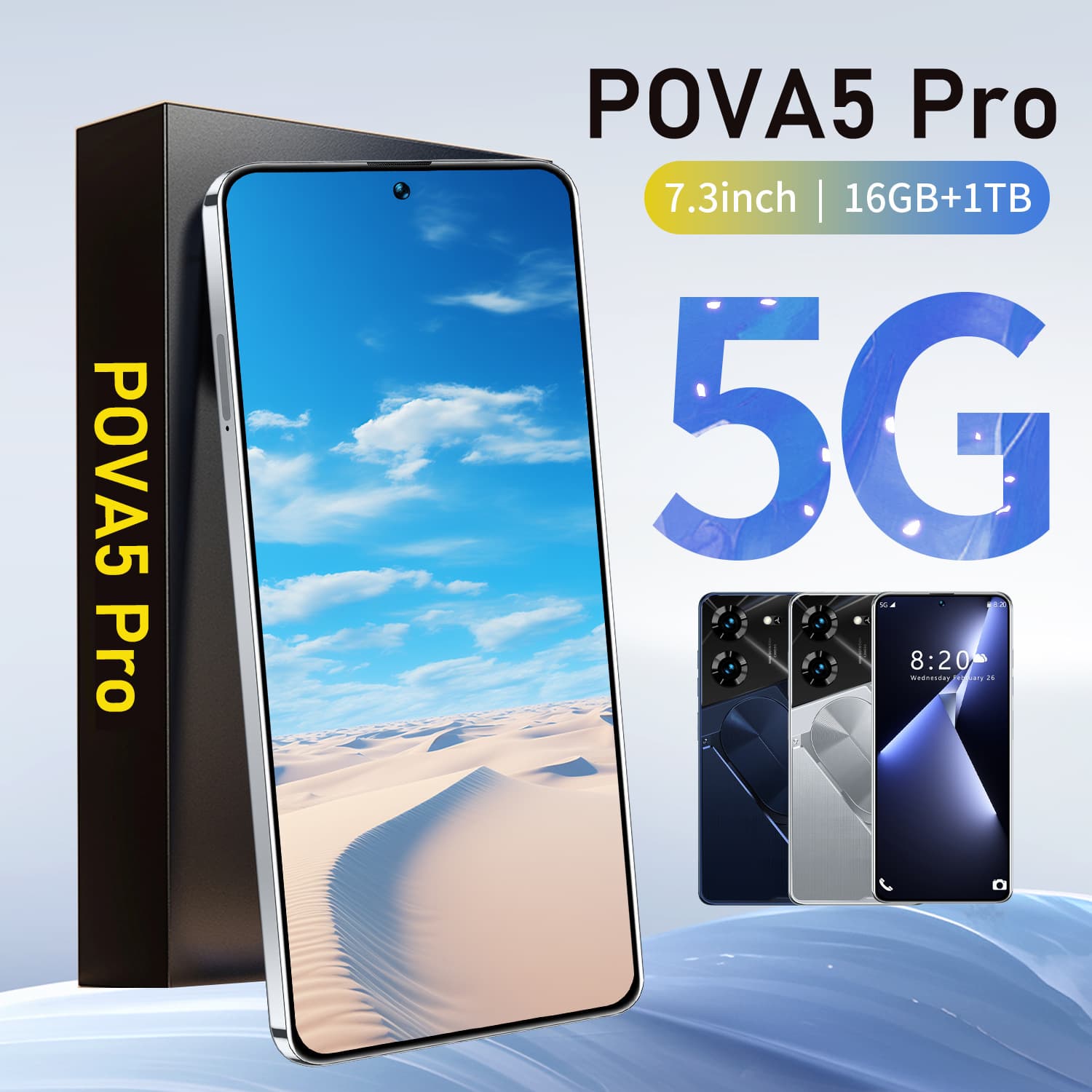 Cross-border new Pova5pro Android phone 2+16 foreign trade smartphone source manufacturer TK can ship Temu on behalf of