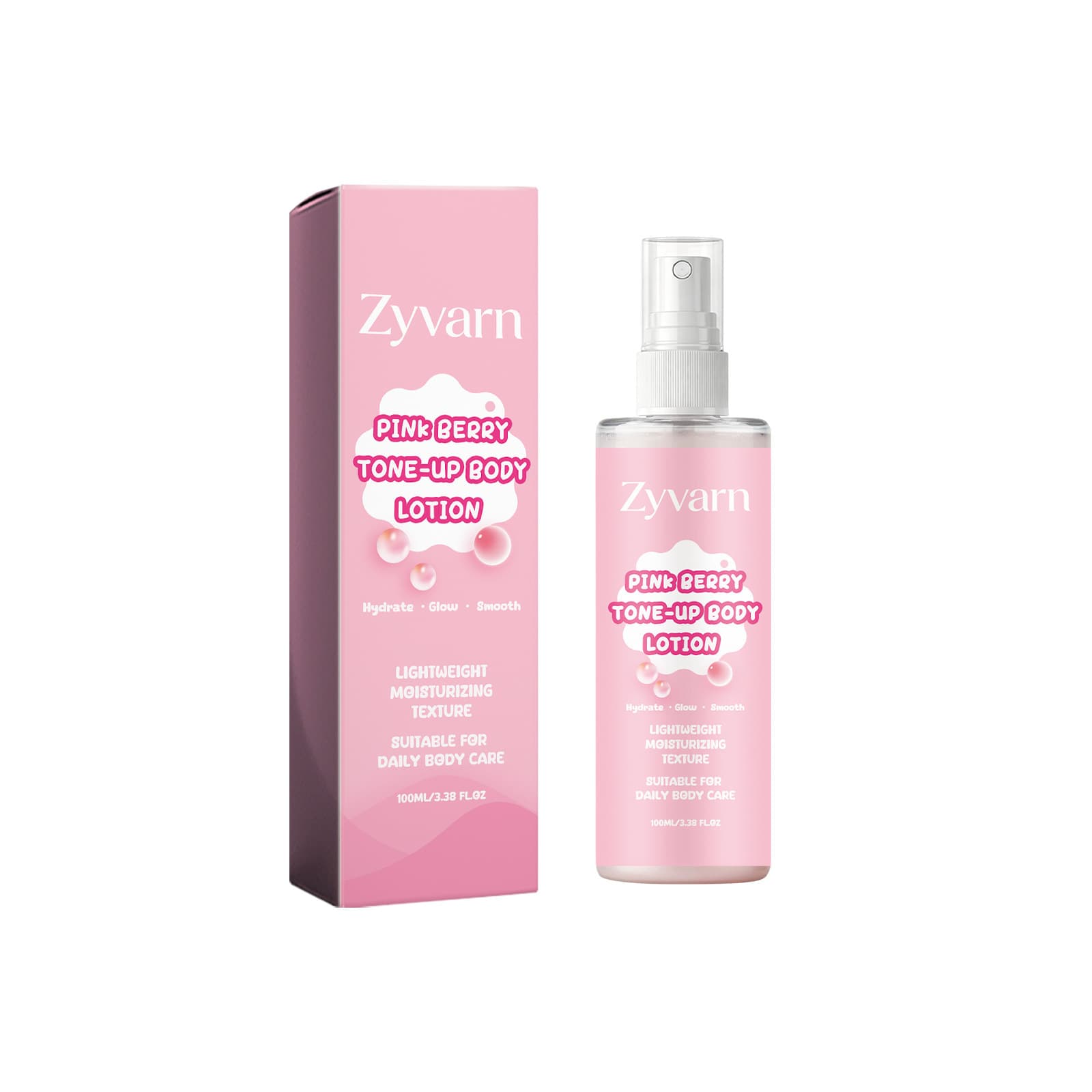 Zyvarn Pink Berry Body Lotion - Lightweight, Hydrating, Refreshing, Non-Greasy, Daily Brightening Body Care Lotion