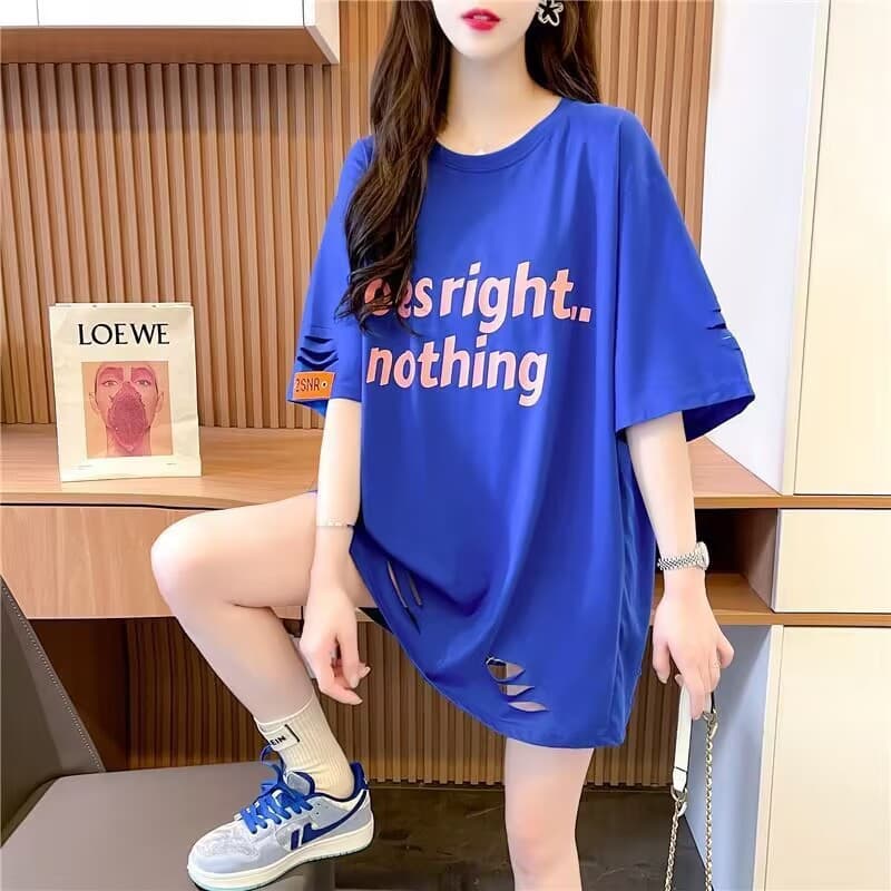 Clear Design Age-Defying Short Sleeve T-Shirt for Women 2024 Summer New Korean Style Fashion Loose Plus Size Top