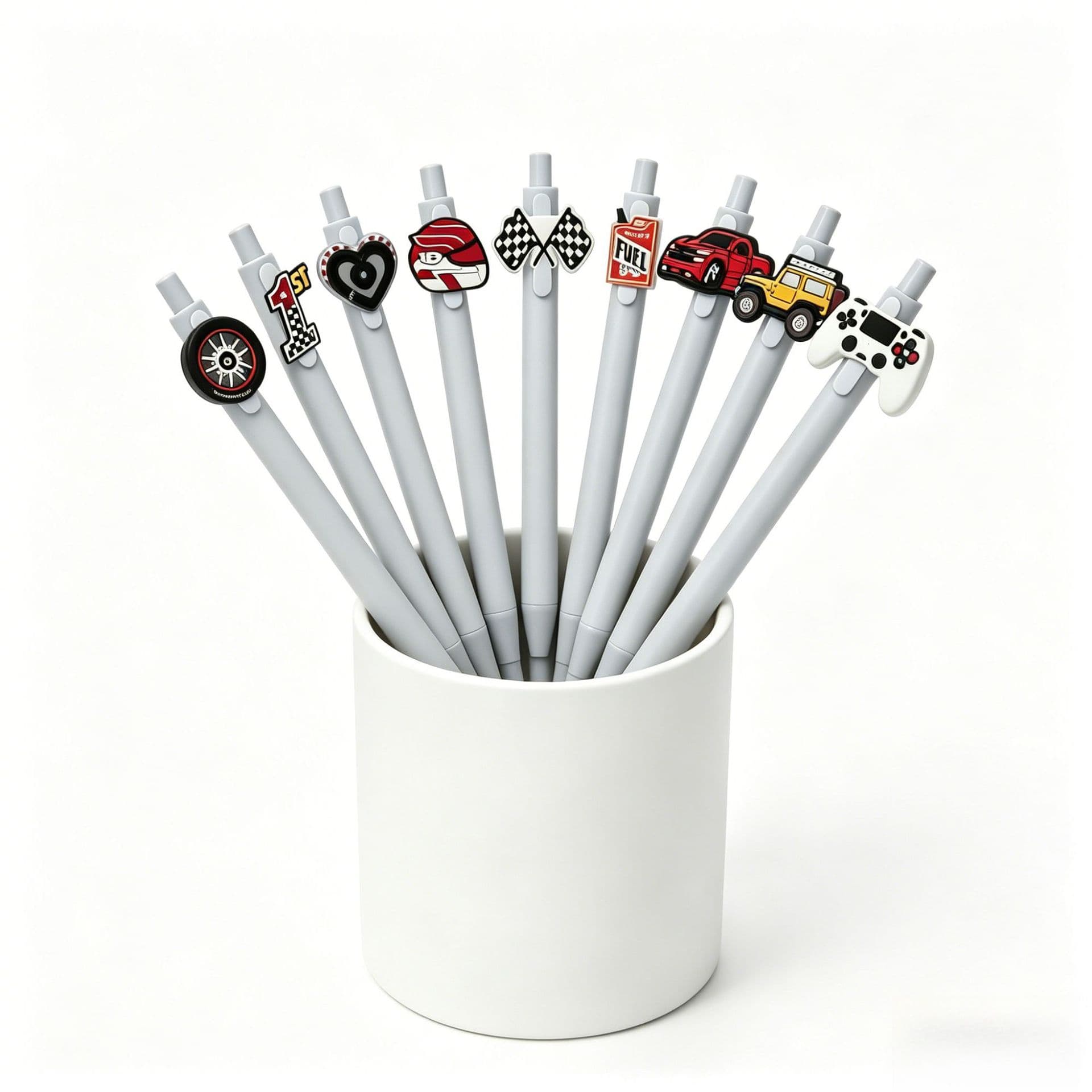 Game racing cartoon soft glue patch press ballpoint pen student office supplies stationery pen gel pen writing pen