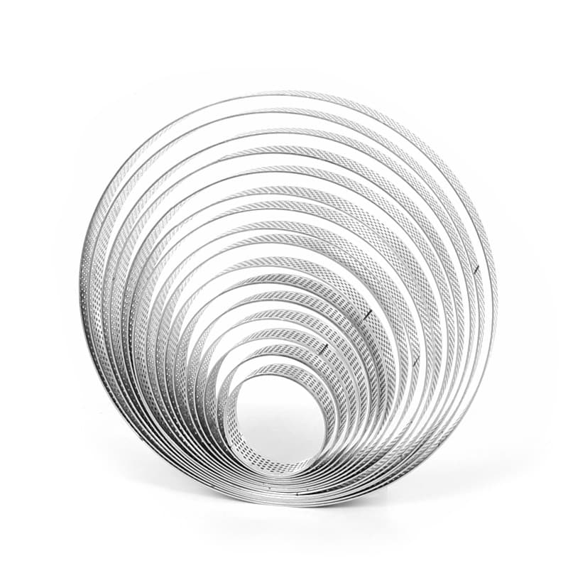 304 Stainless Steel Round Perforated Tart Ring French Tart Mold Fruit Pie Ring Rice Cake Ring Corn Cake Mold