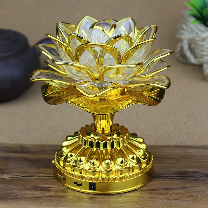 Electronic Lotus Lamp Ever Bright Lamp LED Battery Colorful Lotus Lamp for Buddha Lamp Prayer Lamp Manufacturer Wholesale Lotus Lamp