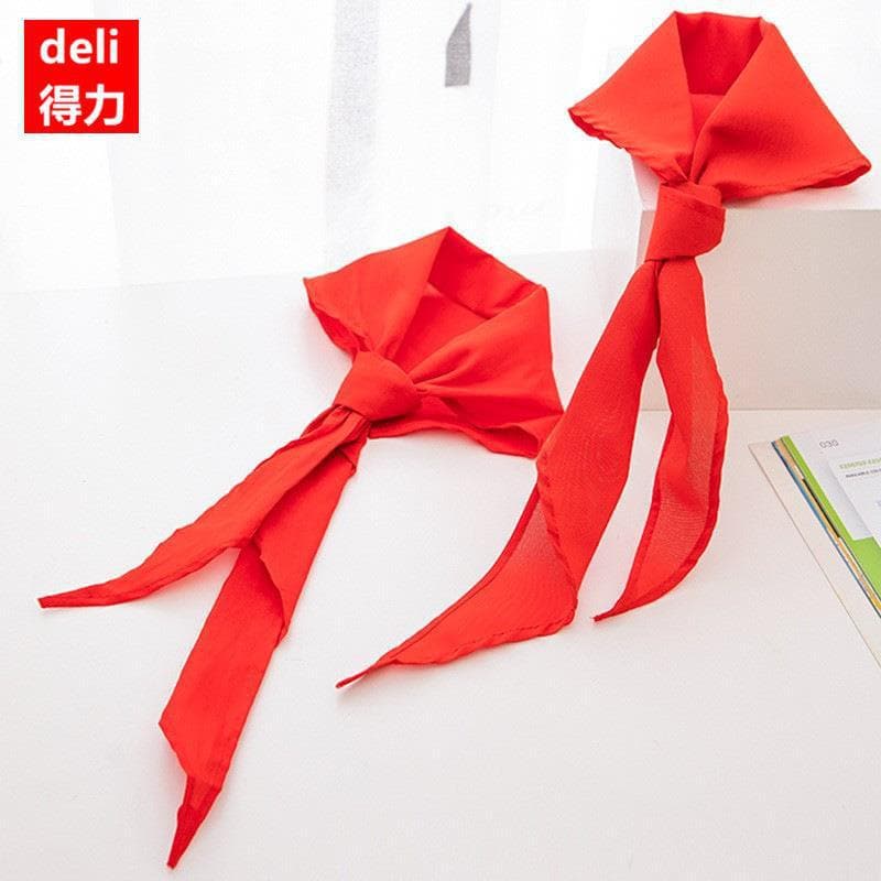 Deli 50550 Red Scarf 1 Meter Polyester Student Young Pioneer Red Scarf Single Strip Stationery
