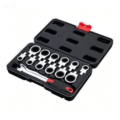 Replaceable head ratchet wrench set 8-19mm multi-function quick wrench auto repair machine labor-saving tool set