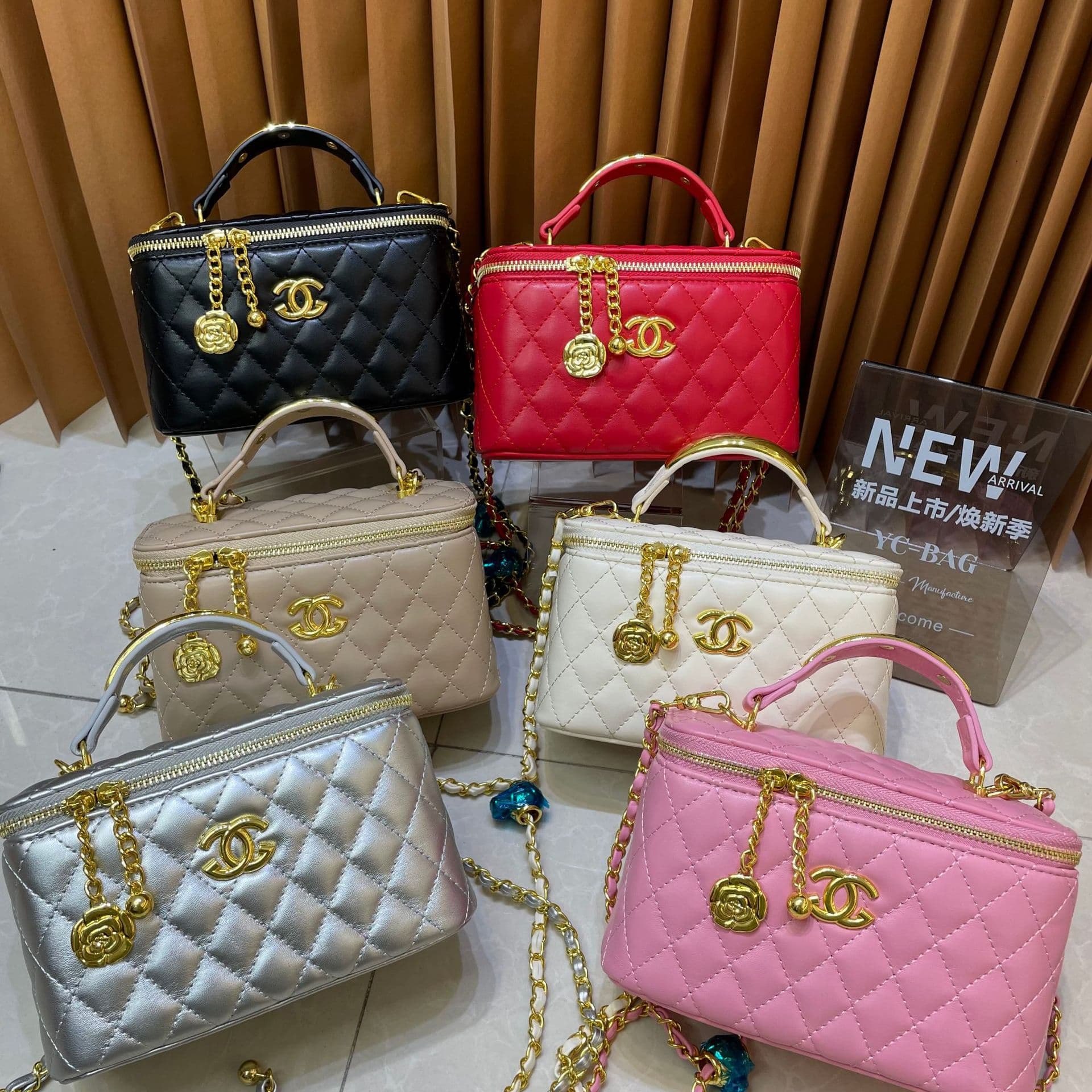 Camellia Box Bag 2026 New Premium Chanel-Style Handbag Diamond Quilted Chain Small Square Bag Fashion Wholesale