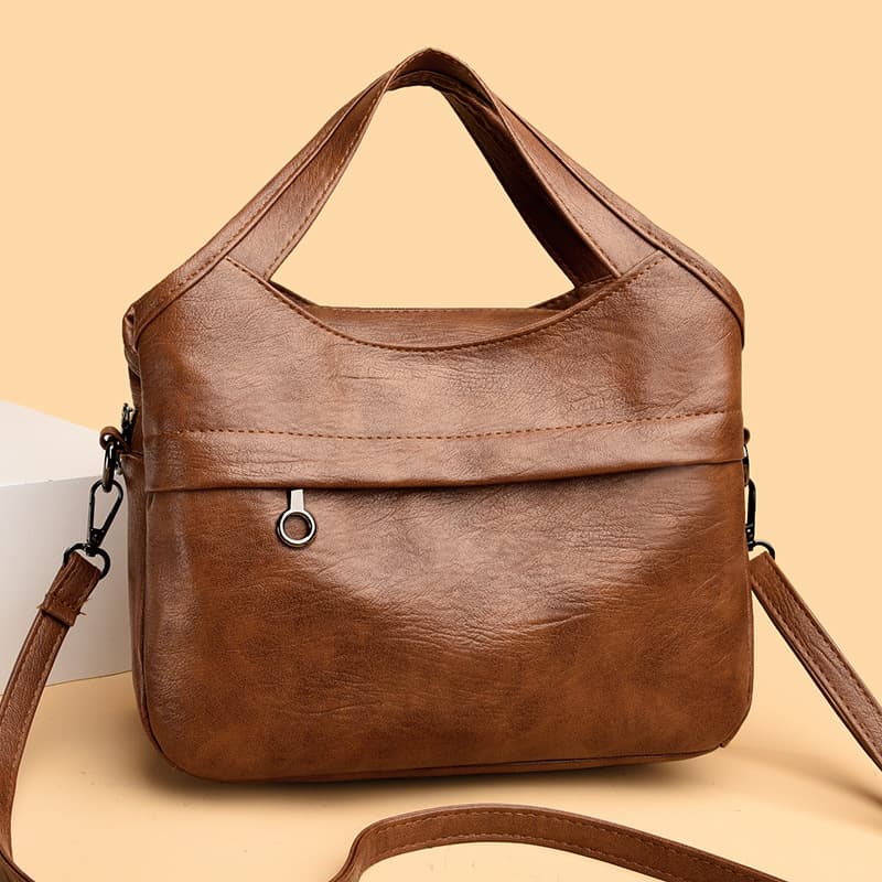 Women's Bags 2026 New Retro Soft Leather Crossbody Bag Versatile Shoulder Bag Large Capacity Handbag Cross-Border Foreign Trade