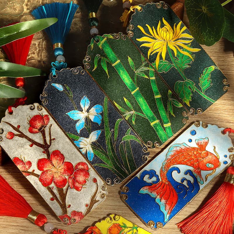 Cloisonné Enamel Bookmark DIY Craft Kit for Traditional Study, Community Team Building, and Salon Activities Gift