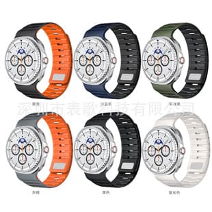 Samsung Nuoman Magnetic Band Compatible with Galaxy Watch8 Silicone Pin Buckle Strap Samsung 46 Breathable Band