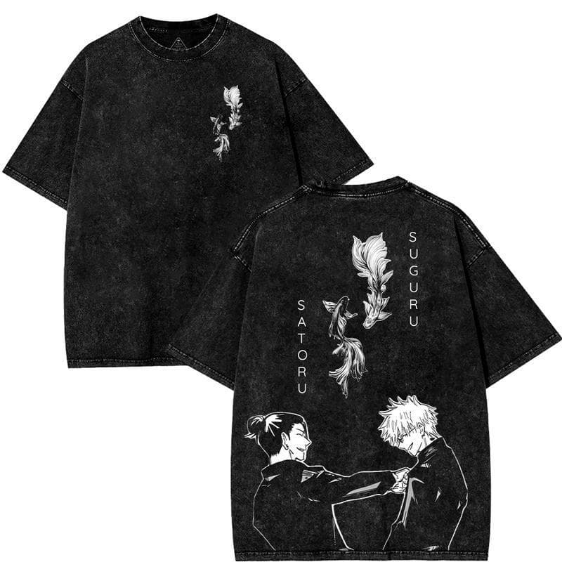 Cross-border Exclusive Gojo Geto Besties JJK Washed 2-Sided Unisex Anime