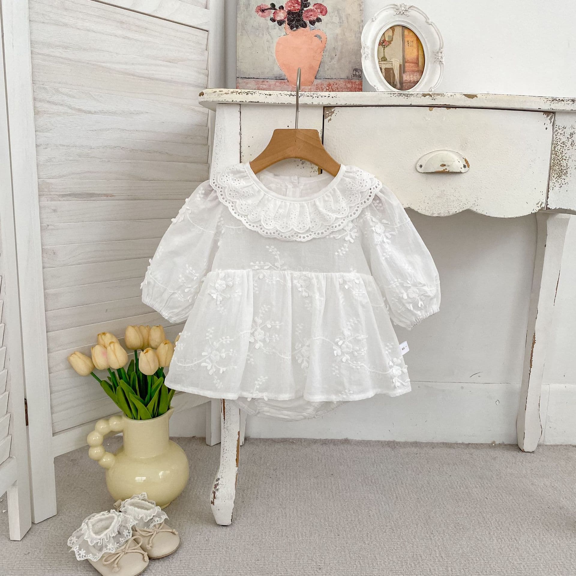 Spring New Arrivals: 1-3 Years Old Baby Clothes, Long-Sleeve Sweet Romper, Round-Neck Princess Dress, Stylish First Birthday Outfit