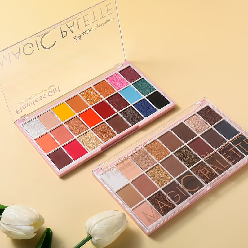 Late Cherry Blossom Dance Eyeshadow Palette 25-Color Large Palette, Shimmer and Matte, Earthy Milk Tea Color, Niche Eyeshadow Palette, Cement Palette
