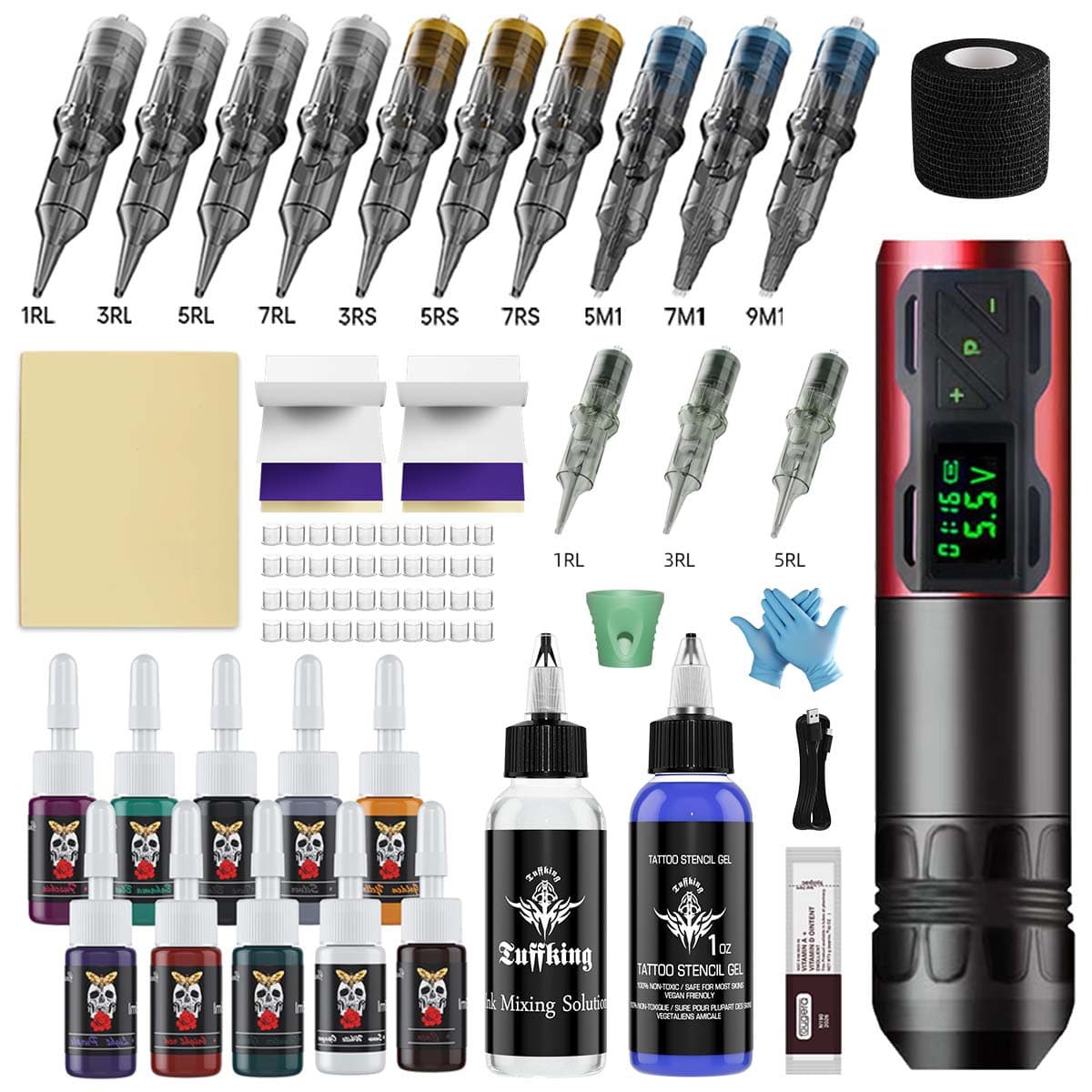 Cross-border Hot Selling TK Tattoo Equipment Tools Tattoo Pen Tattoo Machine Kit Wireless Power Supply Piercing Tattoo Tools
