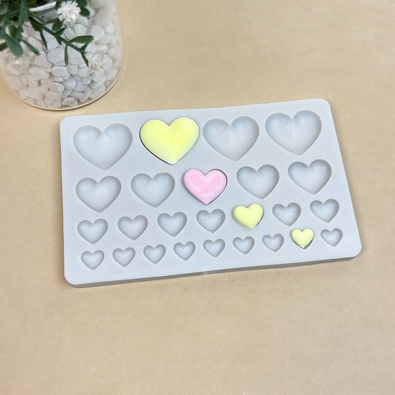 25-hole heart silicone mold chocolate fondant cake mold heart-shaped dessert decoration ornament baking tool
