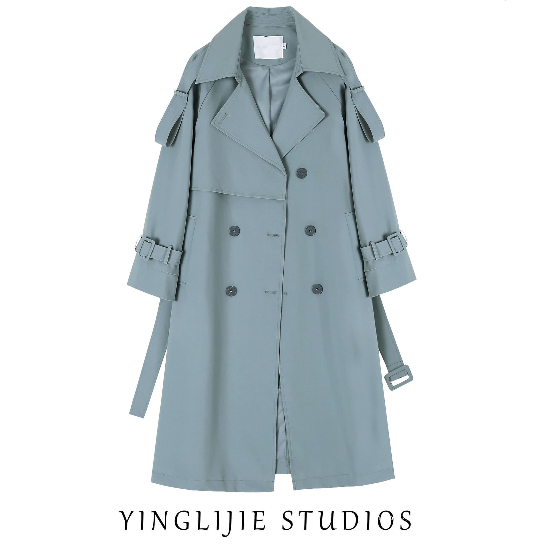 Long Slimming Early Autumn Trench Coat for Women, British Style Waist-Cinching Jacket, Loose Fit, Same Style as Tong Yao's Gu Jia from 'Thirty Only', Elegant