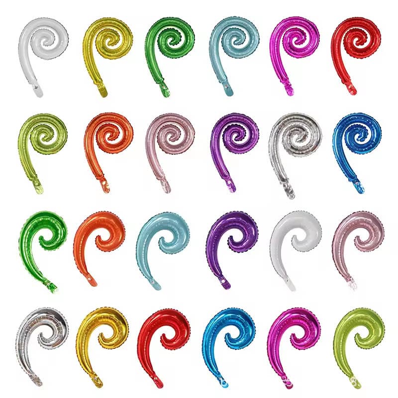 New Spiral Decorative Balloon Wave Aluminum Foil Balloon Curve Balloon Party Decorative Balloon