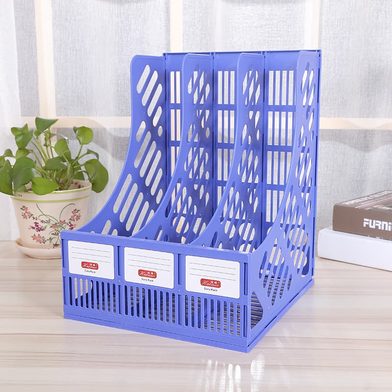 Triple file bar desktop storage file rack archive information folder three-frame storage frame customized office storage