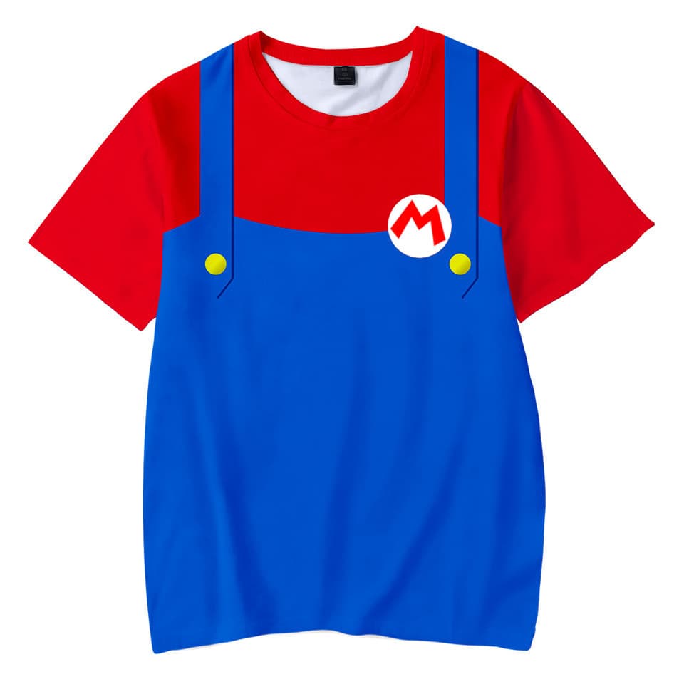 New Children's 3D Digital Print Super Mario Cross-border E-commerce Boys and Girls T-Shirt Factory Direct Sale