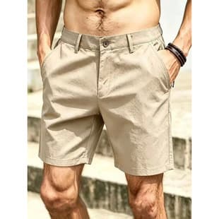 2026 Cross-border Men's Solid Casual Bermuda Shorts Business Golf Sports Shorts Slim Straight Summer