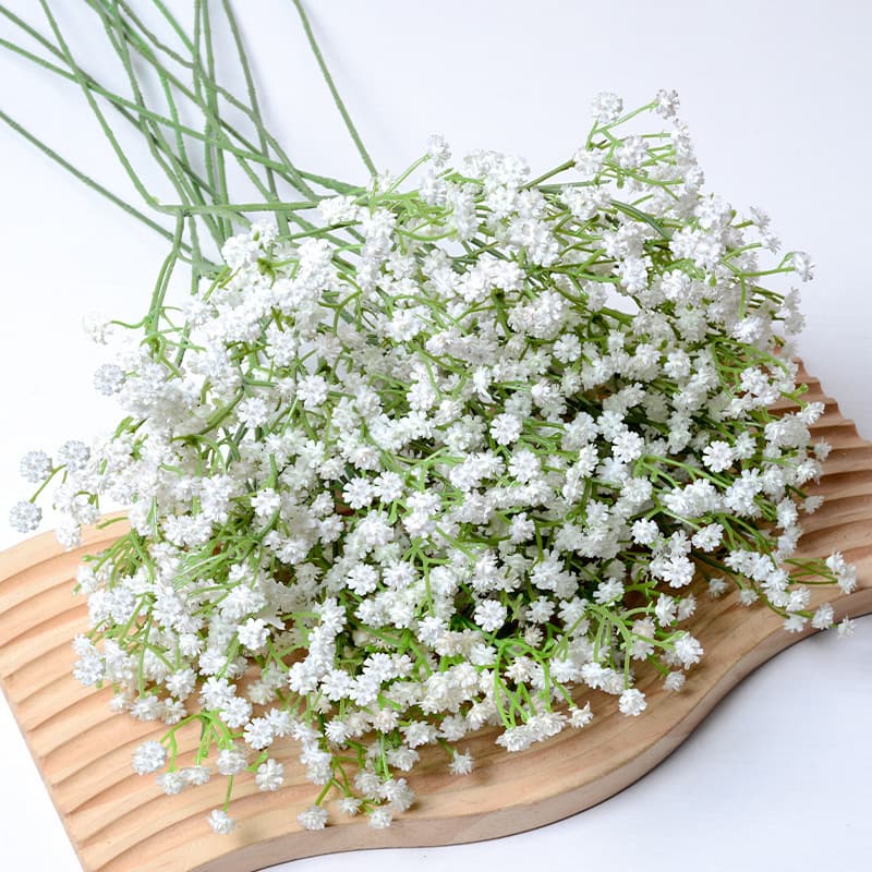 Simulated Baby's Breath Soft Rubber 3-Branch Baby's Breath Wedding Decoration Hand Bouquet Plastic Artificial Flowers Cross-Border Hot Seller