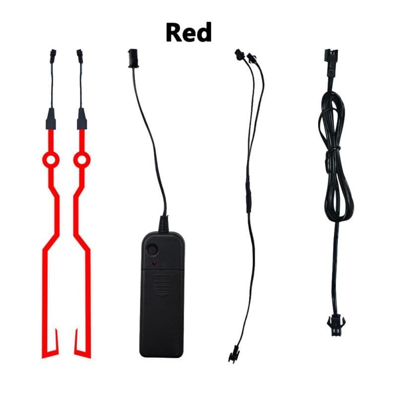 Motorcycle helmet glow strips for night riding, luminous helmet light strips, LED warning lights.