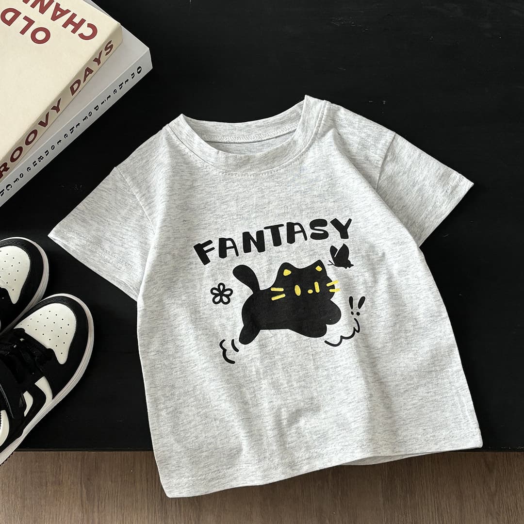 Kids Short Sleeve T-Shirt Pure Cotton Girls Summer Baby Children's Boys Top Drop Shipping Mid-Child