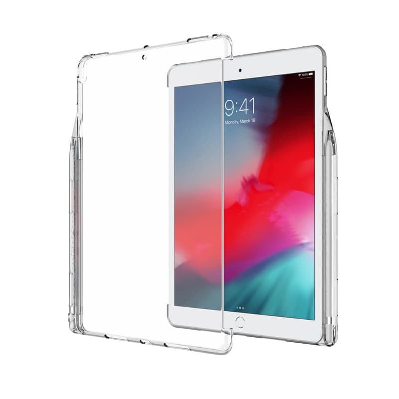 Compatible with iPad 8/10.2/Air 3/Pro 10.5 Pencil Slot Protective Case, Air 1/Air 2/Pro 9.7 Transparent Shell