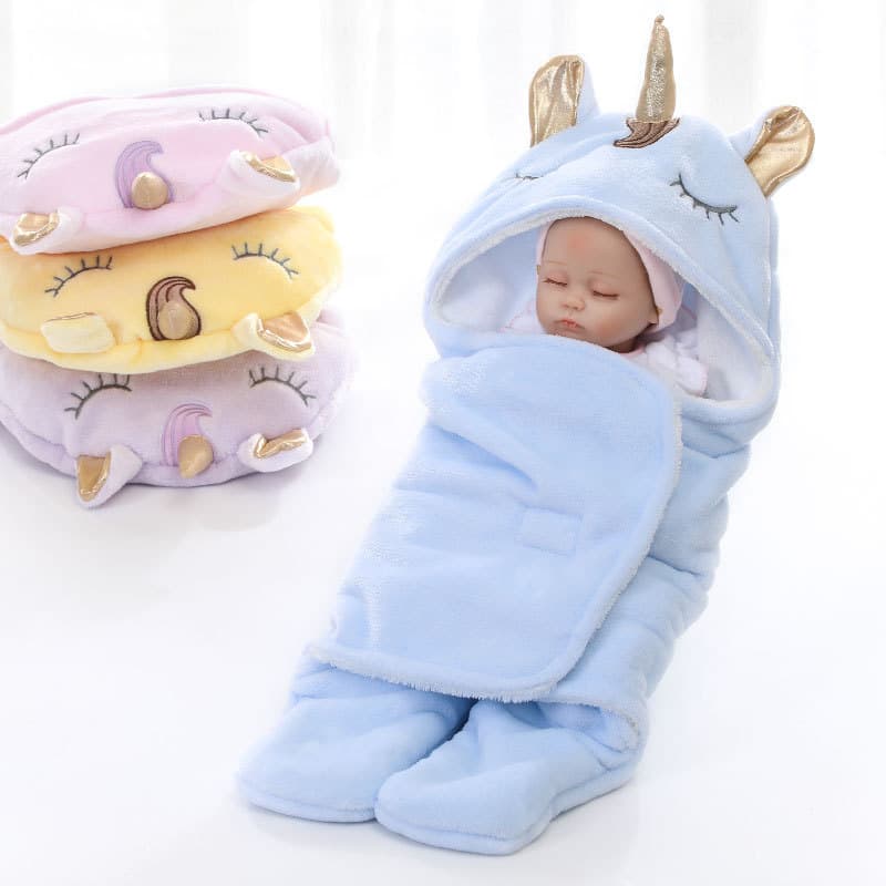 Baby blanket, newborn, newborn, four-season quilt, baby sleeping bag, swaddling supplies, warm flannel fabric