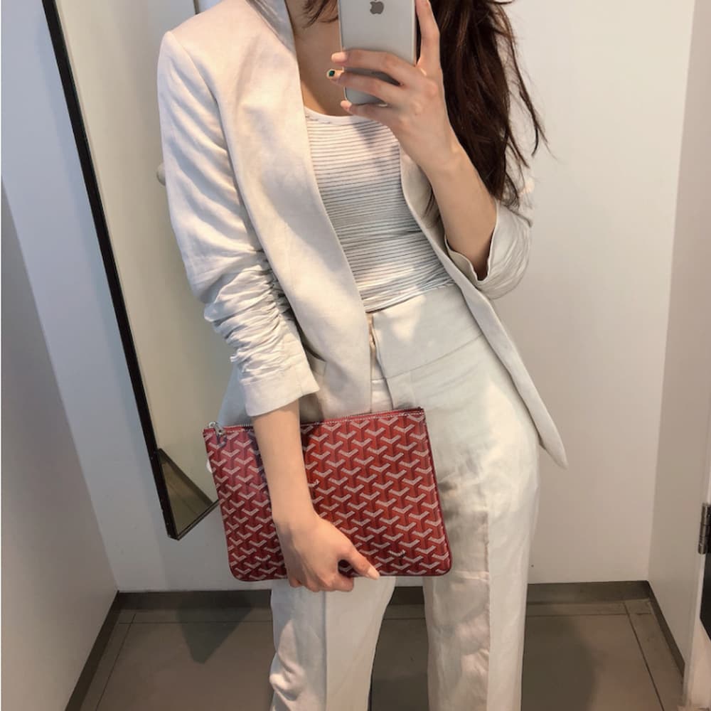 Goyard Handbag Goyard Commute Bonnie Mini Dog Tooth Bag Shoulder Women's Bag Print Fashion Underarm Envelope Bag to