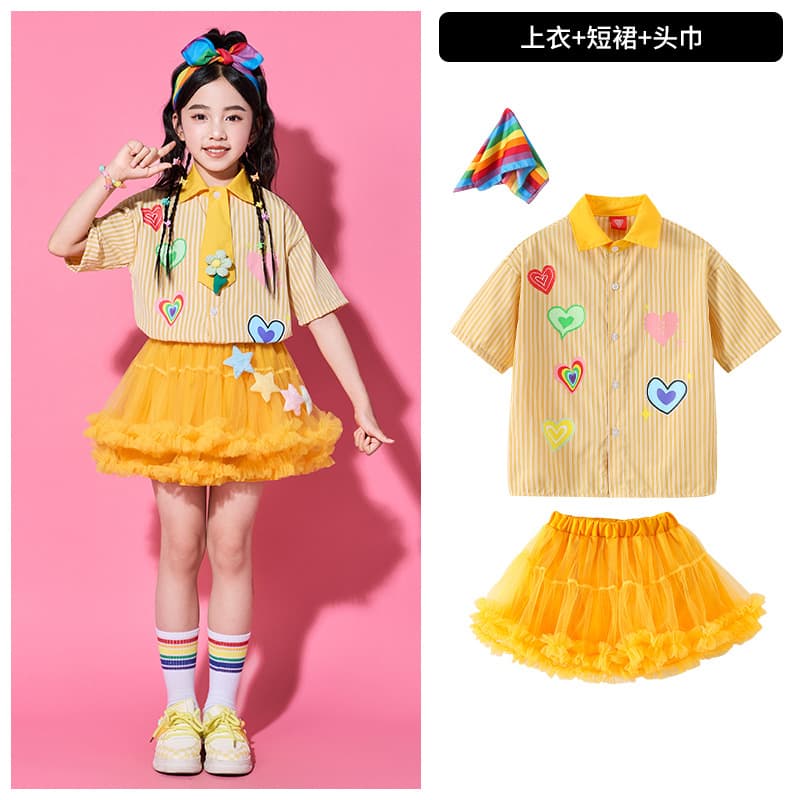 Children's Cheerleading Performance Costume for Children's Day, Kindergarten Graduation Outfit, Elementary School Sports Day Clothing