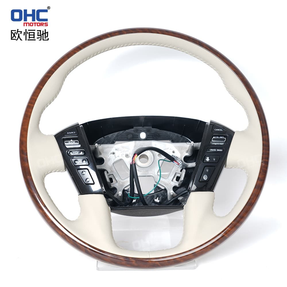 Dubai direct hair is suitable for 12-18 Nissan Patrol modified and upgraded transfer printed mahogany car steering wheel assembly