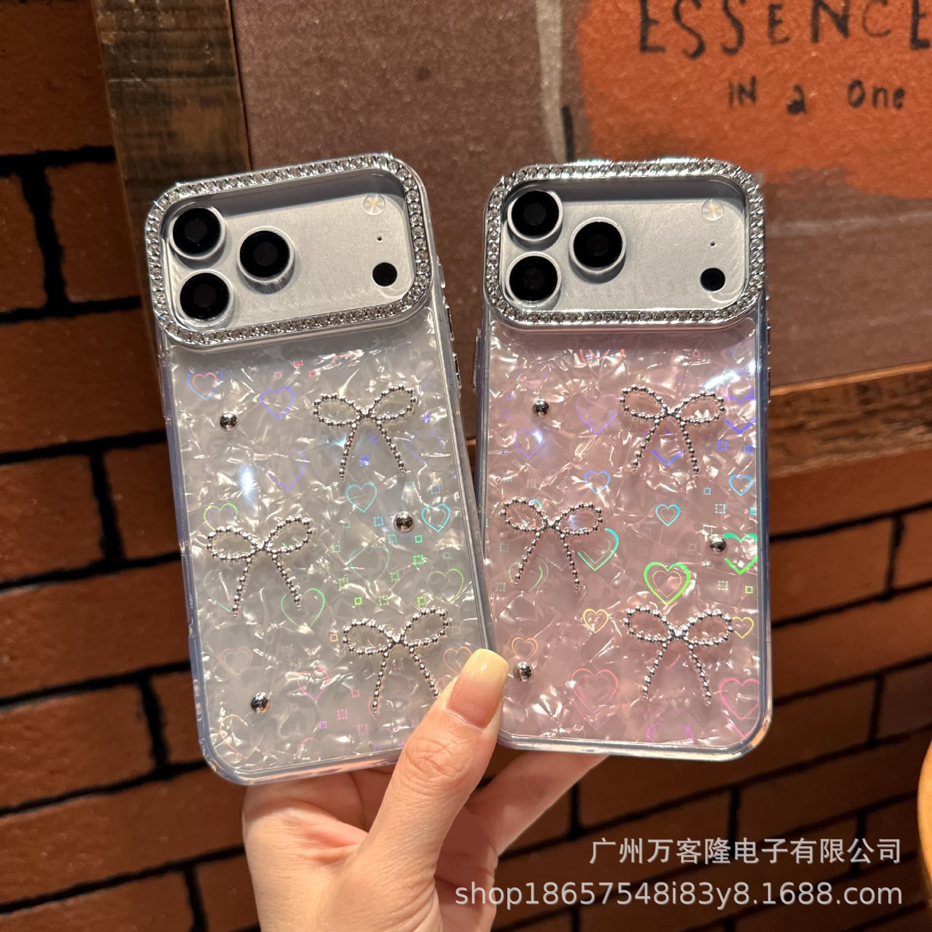 Beautiful Diamond Shell Pattern for OPPO A7PROMAX RENO16/15 Iron Ball Bow A6SPRO Case