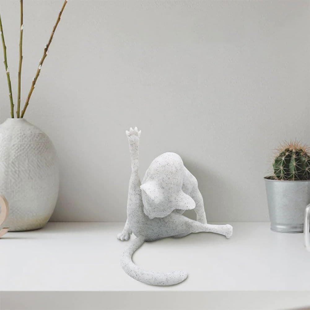 Funny Cat Figurine Cat Sculpture Resin Craft Funny Cat Statue Gift