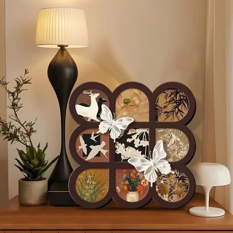 Vintage Style Ornament Exquisite Small Decoration Room Decor Home Nine-Grid Retro Art Niche High-End Decorative Painting