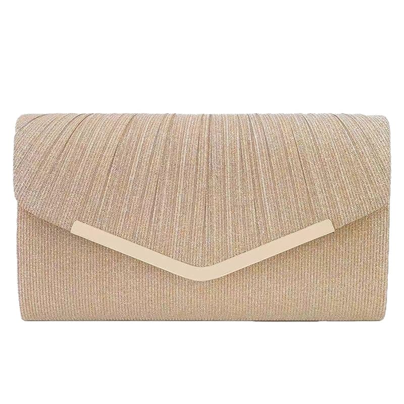 New Shiny Pleated Large-Capacity Handbag for Women, Princess Bag, Crossbody Evening Bag, Dress Bag, KTV Handbag, Small