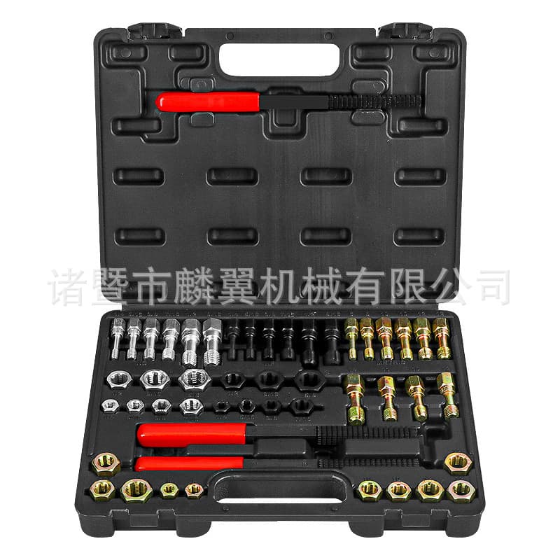 49-Piece Damaged Nut and Bolt Thread Repair Tool Set, Tap and Die Wrench, Rusty Screw Rust Removal and Deburring