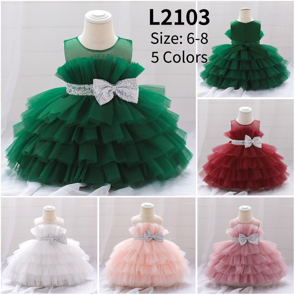 Cute Butterfly Knot Princess Skirt Birthday Dress for Girls Summer Mesh Puffy Skirts Children's Clothing Baby Girl's Dress