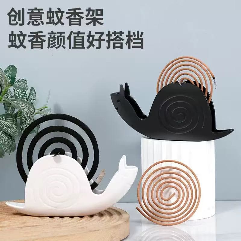 Home Snail Mosquito Coil Holder, Creative Snail Mosquito Coil Tray, Anti-Scald Mosquito Coil Stand, Plastic Fireproof Support for Bedroom Sandalwood