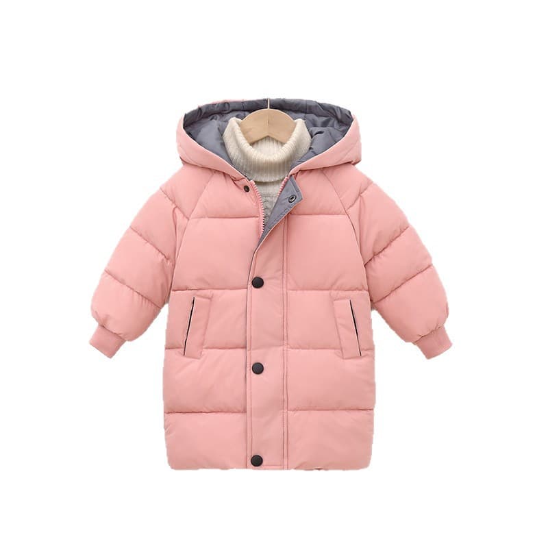 2026 Children's Cotton Coat Mid-Length Thick Winter Jacket for Boys and Girls Kids Clothing Wholesale