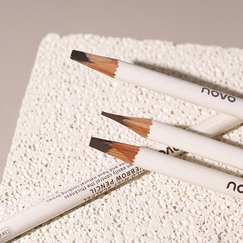 NOVO Wild Brow Microblading Eyebrow Pencil is waterproof, smudge-proof, easy to apply, creates defined brow hairs, and is sweat-proof with two ends.