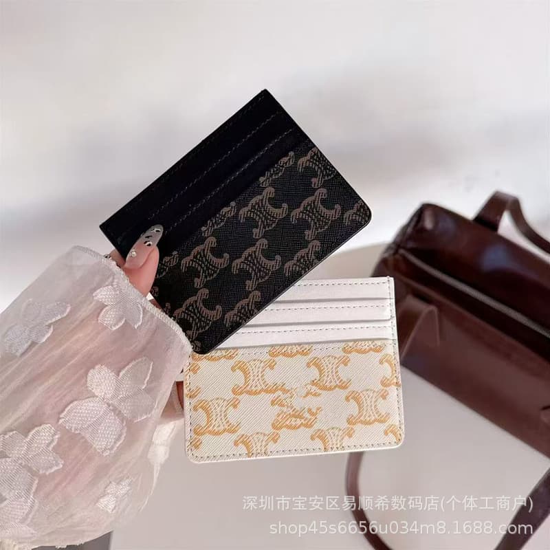 European and American Trendy Brand Card Holder Card Case Luxury Multi-Slot Style High-End Couple Monogram Bank Card ID Wallet Card Clip