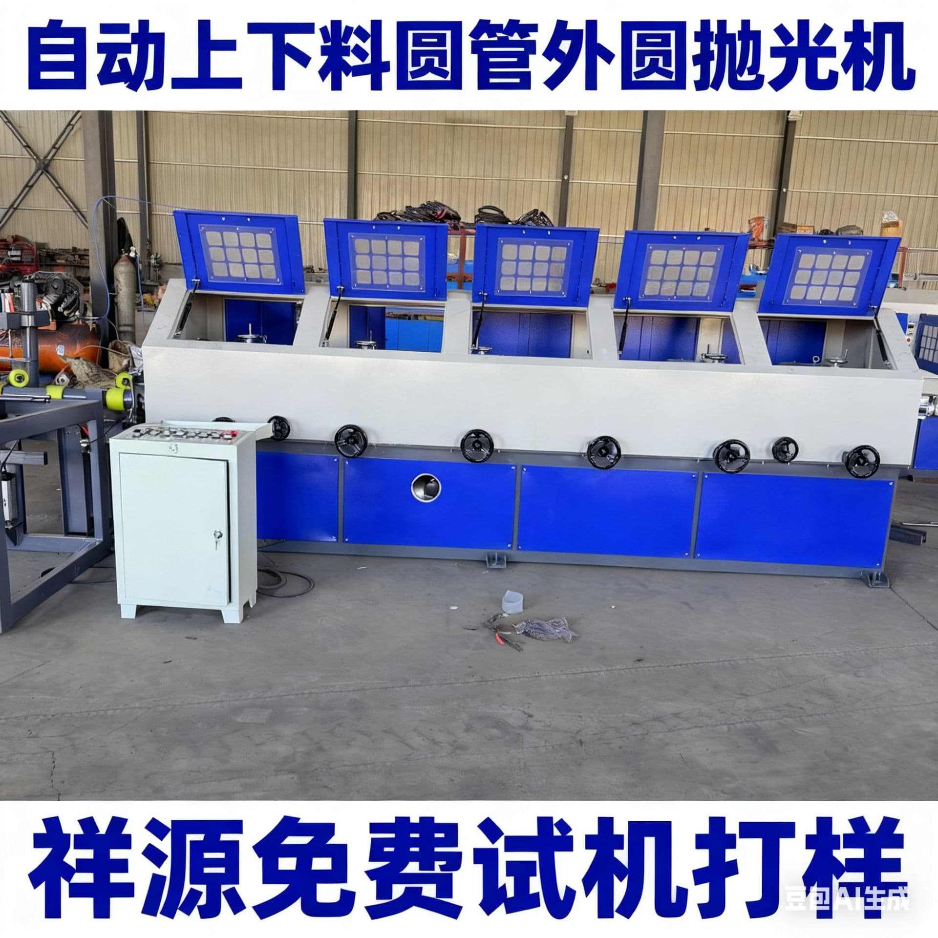 Customizable Automatic Water-Mirror Polished Stainless Steel Pipe/Round Bar/Aluminum Tube Drawing Machine - Full-Auto Rust Removal & External Polisher