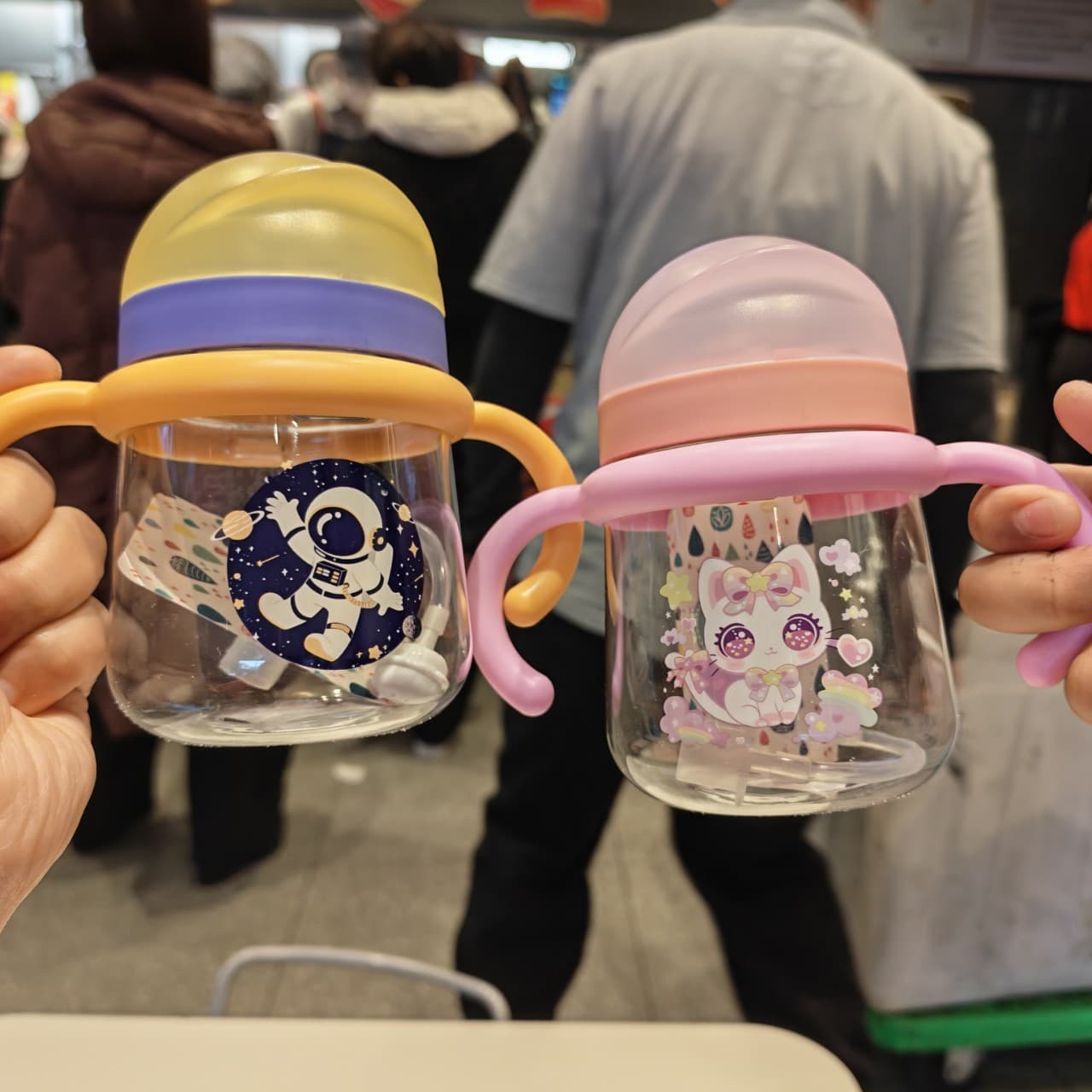 Baby Bottle Cup 2 Gift Cup Stylish Cup Cute Baby Bottle Cup ml Water Cup Duckbill Cup 2581