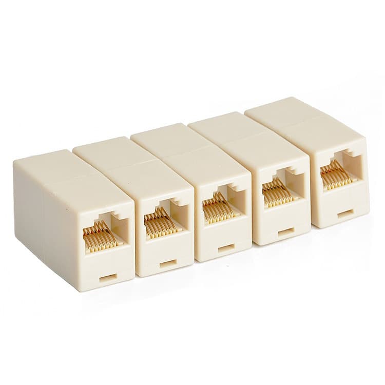 RJ45 Ethernet Connector Coupler Network Pass-Through Crystal Connector 100-Pack
