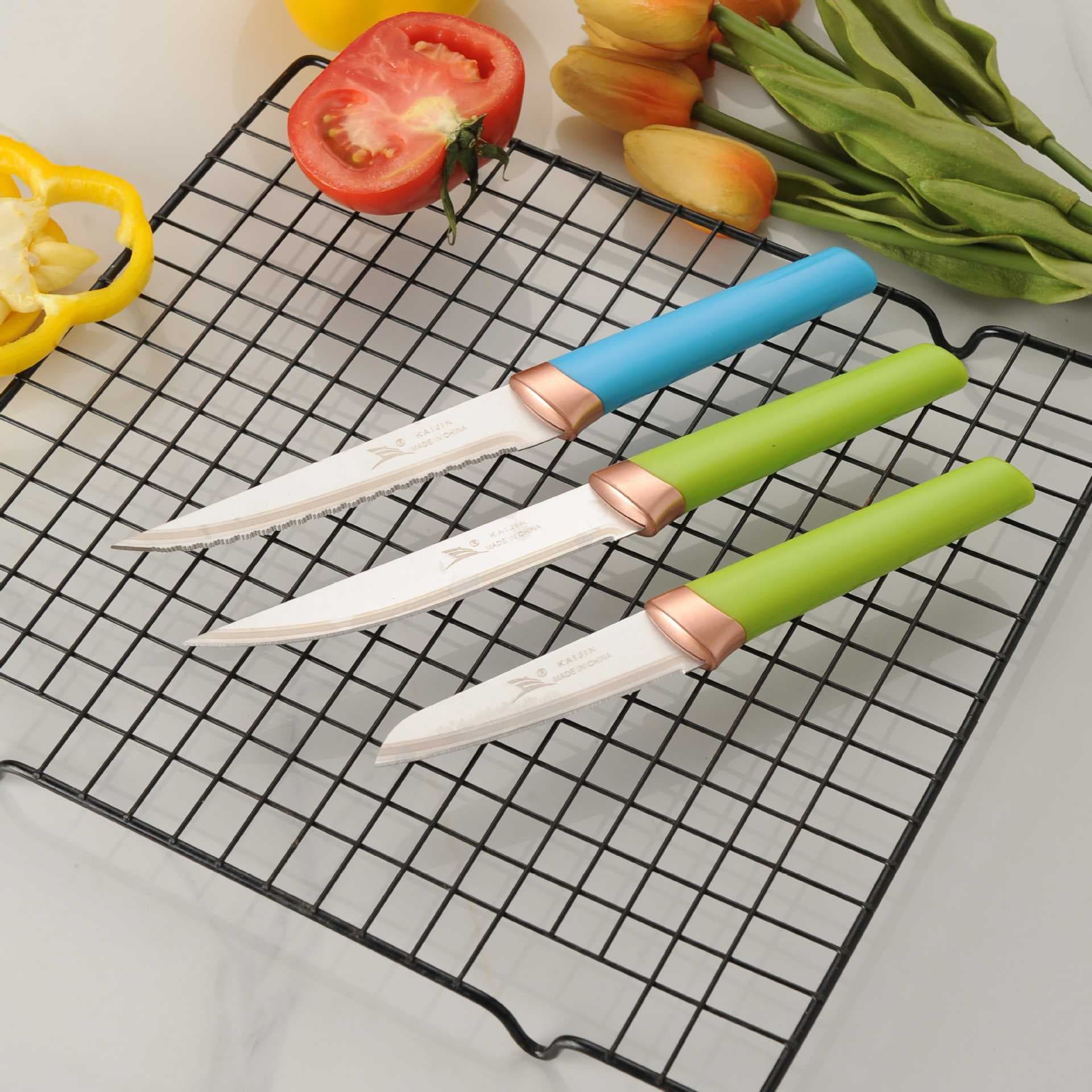 Export kitchen stainless steel single electroplated tip ABS handle Western steak knife, versatile fruit knife
