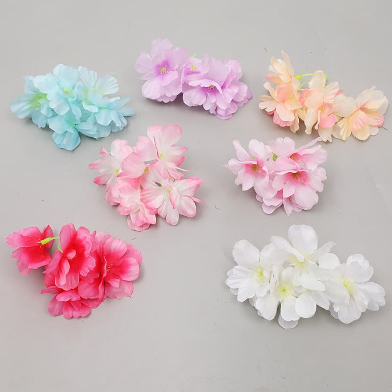 Artificial Cherry Blossom Flowers Fake Flower Decorative Flower Ball Flower Wall Arrangement Wedding Hotel Vine Material Silk Flower Head